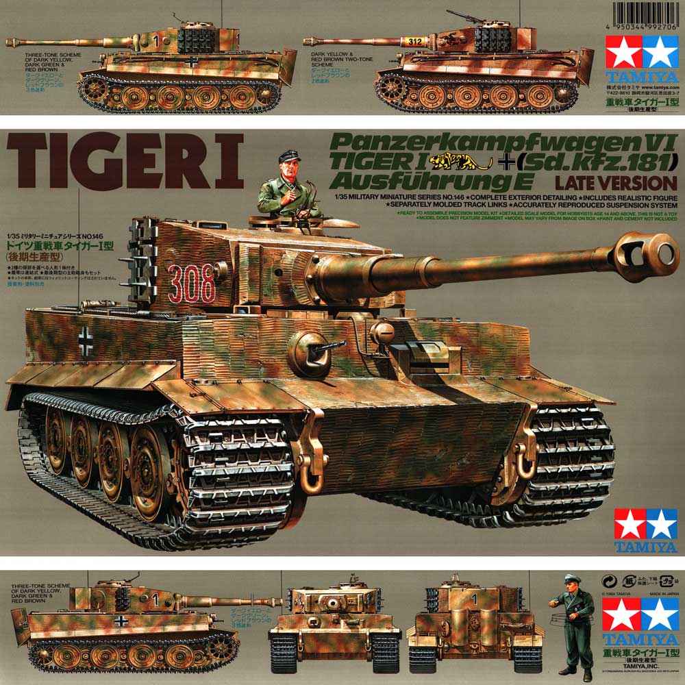 TAMIYA 35146 MAQUETTE MILITAIRE GERMAN TIGER I TANK LATE VERSION 1/35