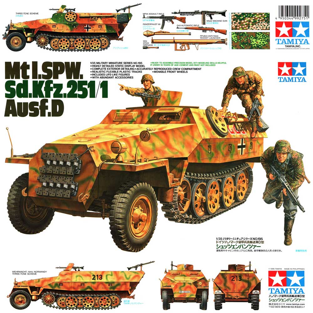 Maquette Tamiya SdKfz 251/1 Ausf D Hanomag - Kit NEUF - Réf. TM35195